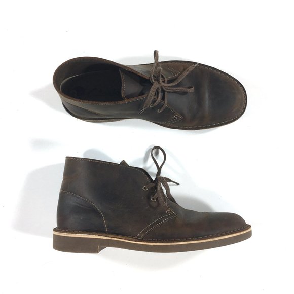 Clarks Bushacre Chukka Desert Boots Mens Size 8.5 Brown Leather 15522 - Picture 1 of 9